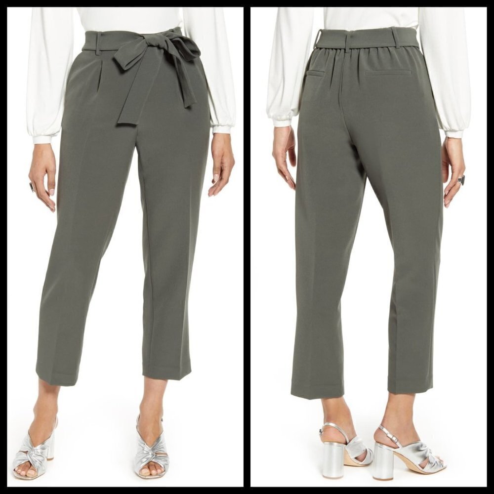 💕HALOGEN💕 High Waisted Tie Waist Ankle Pants